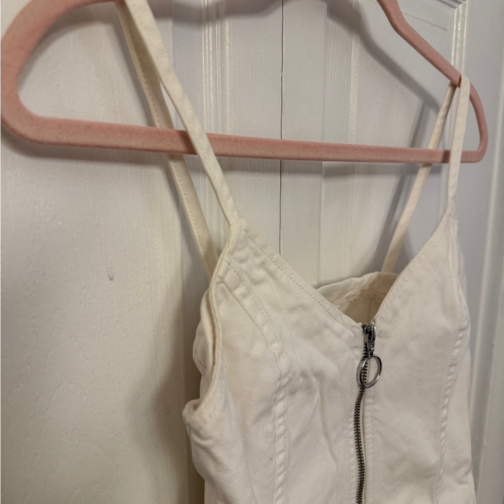 Topshop Ivory Zip-Front Dress 4 - Picture 7 of 11